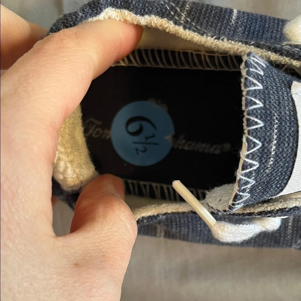 Tommy Bahama Navy Stripe Slip-On Sneakers with White Accents - Picture 3 of 6